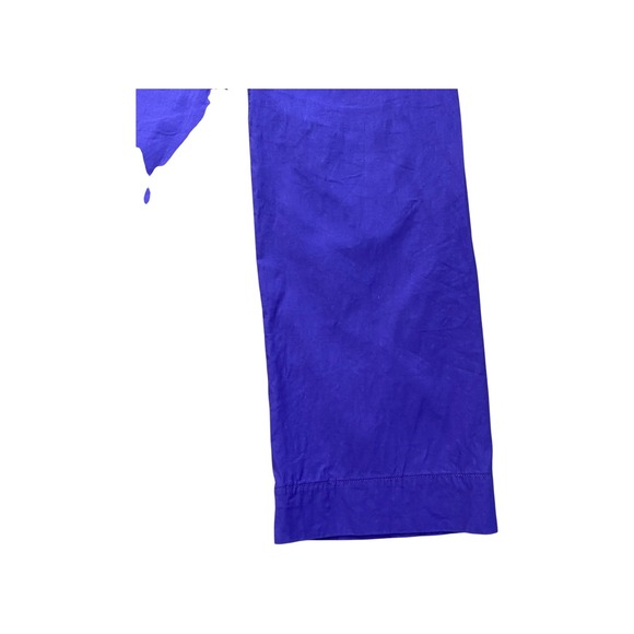 Maeve‎ Anthropologie Wide Leg Crop Pants Women's Size 28 Royal Blue Linen Blend - Picture 4 of 13
